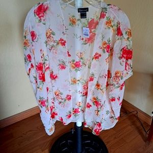 SLEEVELESS Sheer Floral Cover-Up